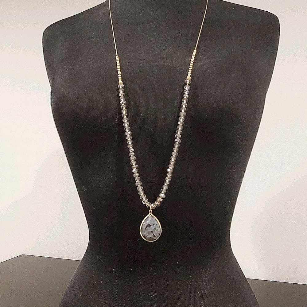 Banana Republic Stone Crystal Pendant Necklace
